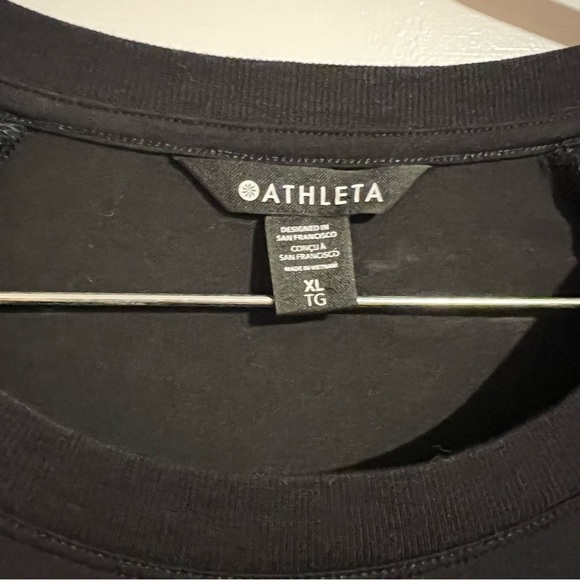 #111 ATHLETA BLACK SKYWAY FLUTTER SLEEVE TEE XL ATHLETIC TOP - Picture 4 of 6